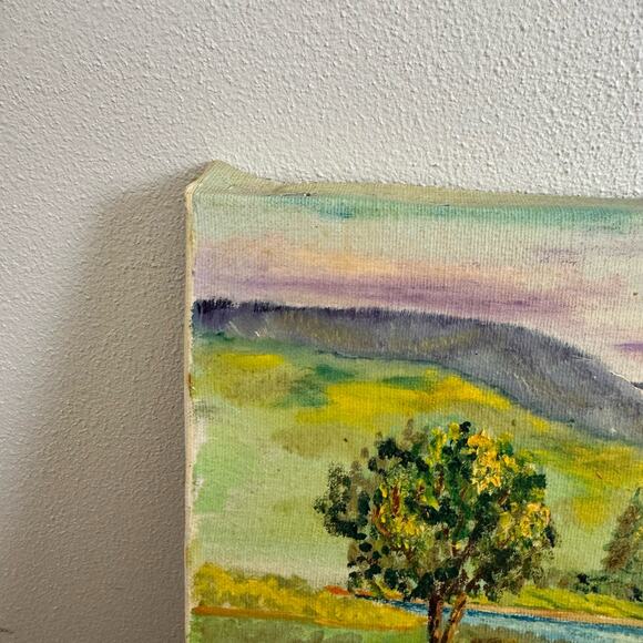 Vintage Mill House on River‎ in Country Scene Original Painting SIGNED DeMarko - Picture 4 of 9